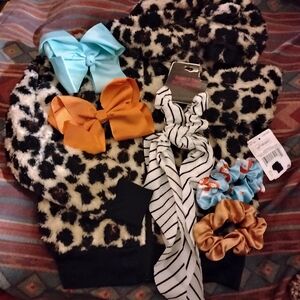 Leopard Print Kids Hair Accessories Set